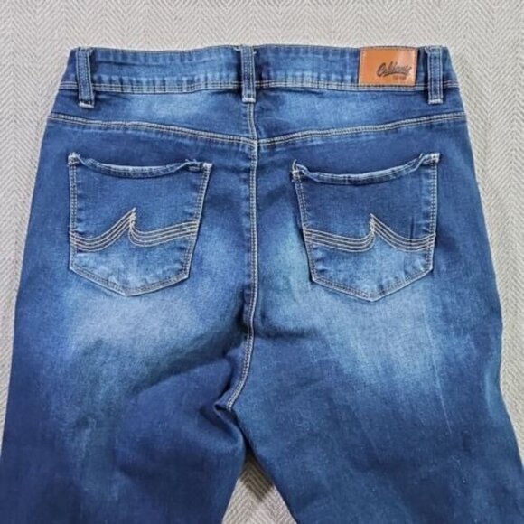 California Vintage Jeans Women's 16 (W34 L26) Med Wash Tapered Cut Distressed - Picture 12 of 16